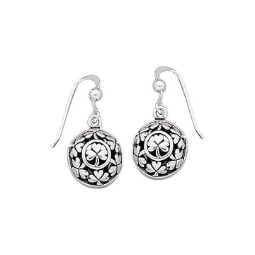 Celtic Shamrock Silver Earrings TE890 - Jewelry